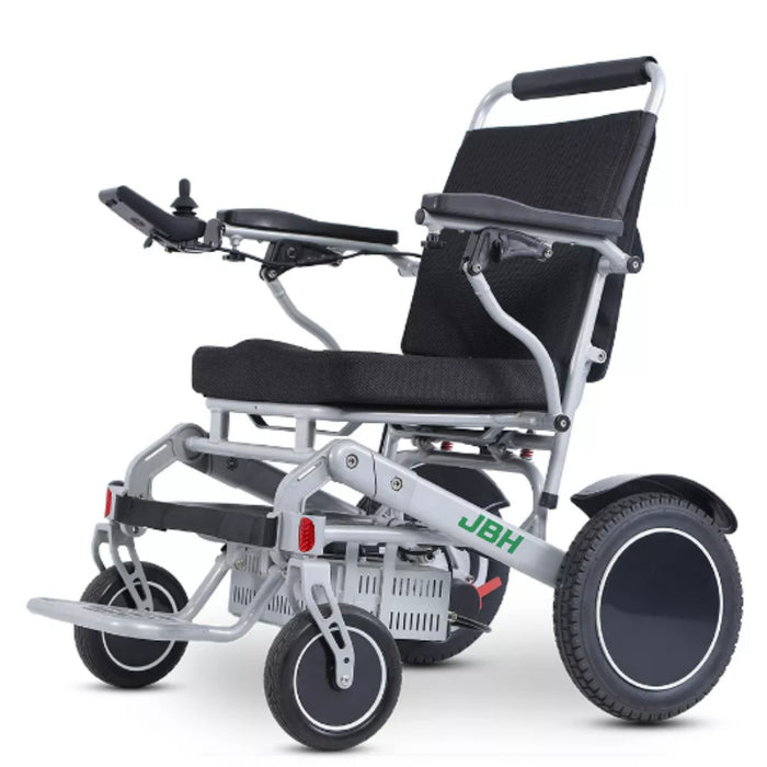 JBH D10 Silver Foldable Travel Alloy Power Wheelchair