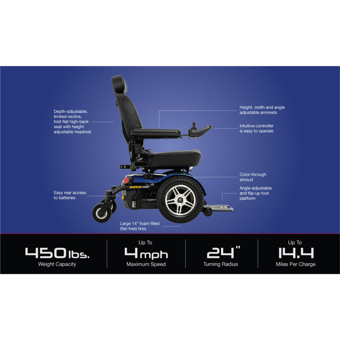 AmeriGlide Pride Jazzy Elite HD Power Wheelchair