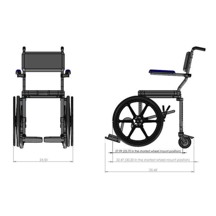 Nuprodx Mobility MC4020RX Roll-in Shower / Commode Chair
