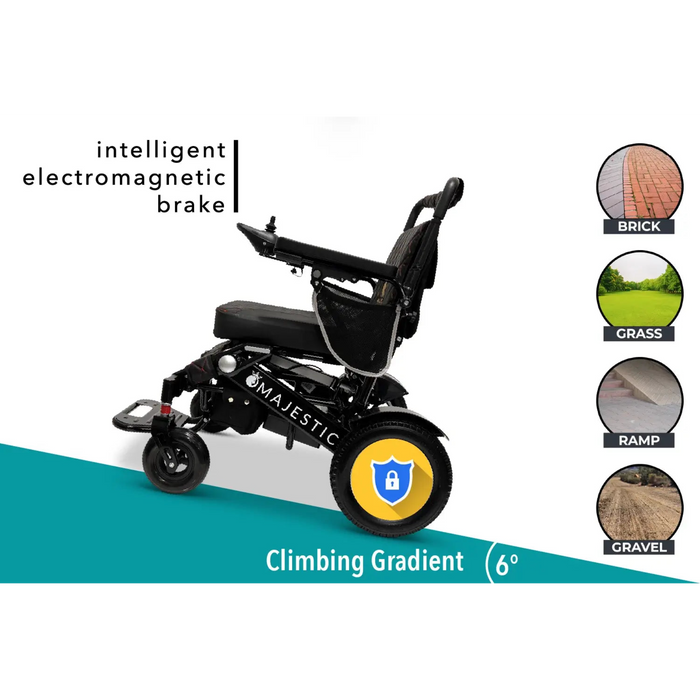 ComfyGO IQ-7000 Af Le Max Power Chair Extended Battery Autofold Upgraded Cushion