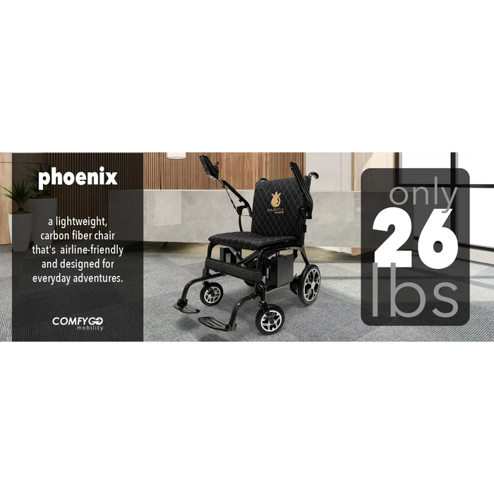 ComfyGO Phoenix Upgraded Carbon Fiber Electric Wheelchair