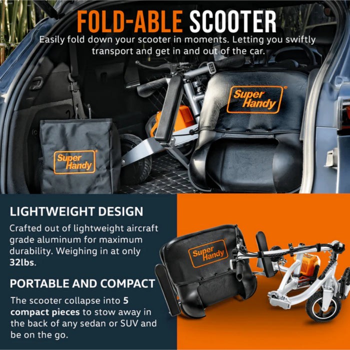 SuperHandy Mobility Scooter Plus - 48V 2Ah Battery, 330Lb Max Weight