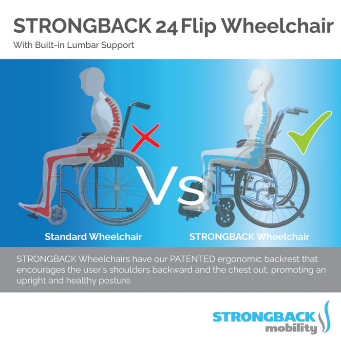 Strongback Mobility Comfort : 24 Flip Wheelchair
