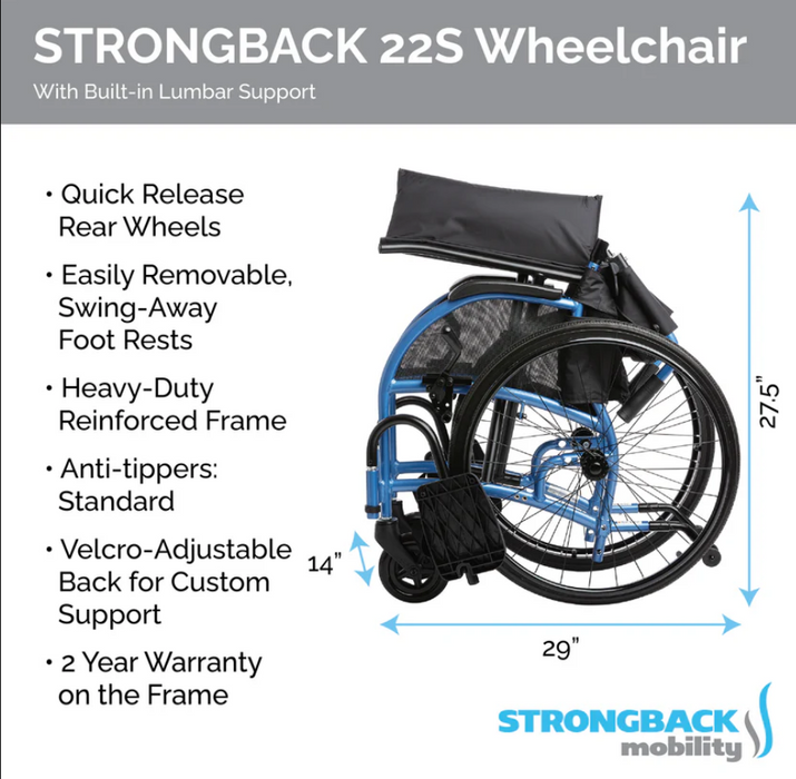 Strongback Mobility Comfort Small : 22S Wheelchair