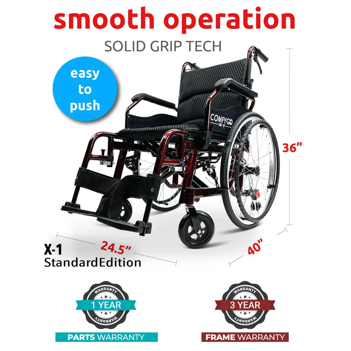 ComfyGO X-1 SE Lightweight Manual Wheelchair